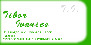 tibor ivanics business card